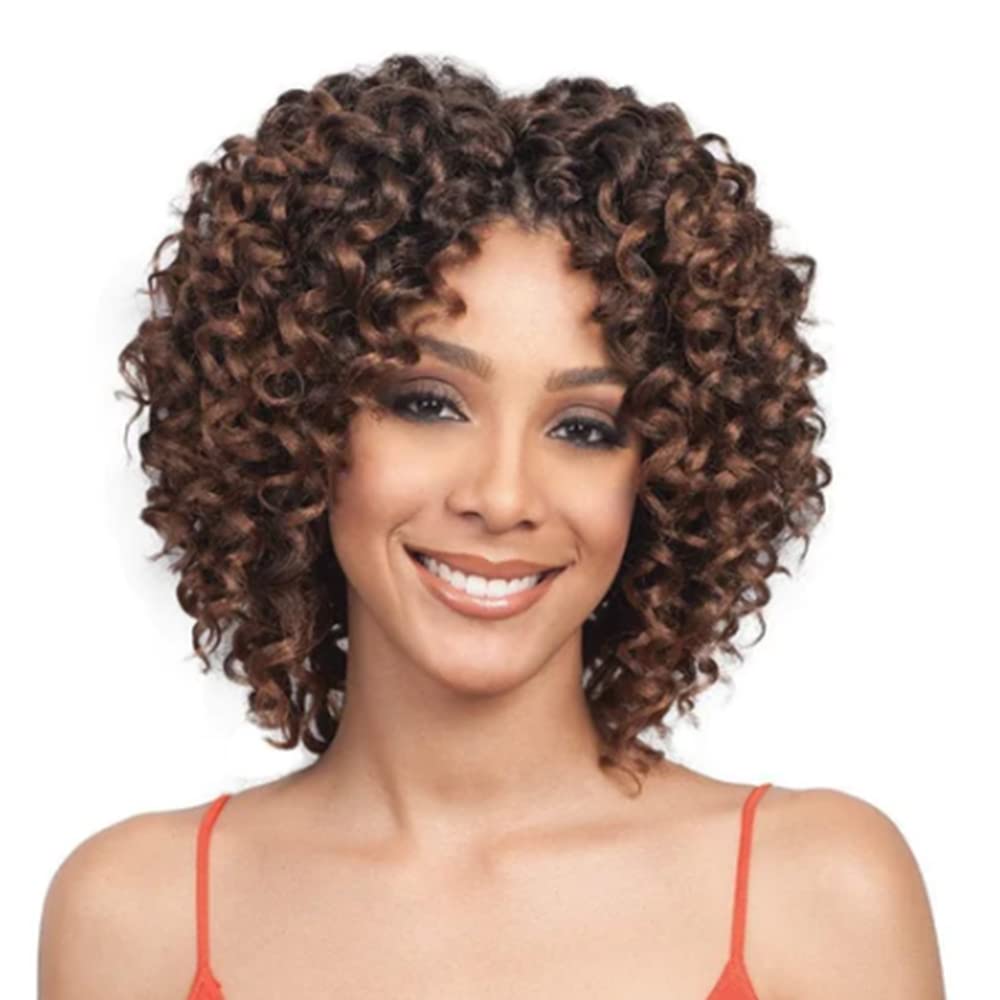XIUFAXIRUSI XIUFAXIRUSI Ombre Blonde Afro Curly Wigs for Black Women Blonde Kinky Curly Wigs with Side Part Synthetic Fibre Full Hair Wig