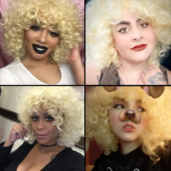 Andromeda Gray Short Curly Wig for Black Women, 14-Inch, Synthetic Fiber, Adjustable Cap, Heat Resistant