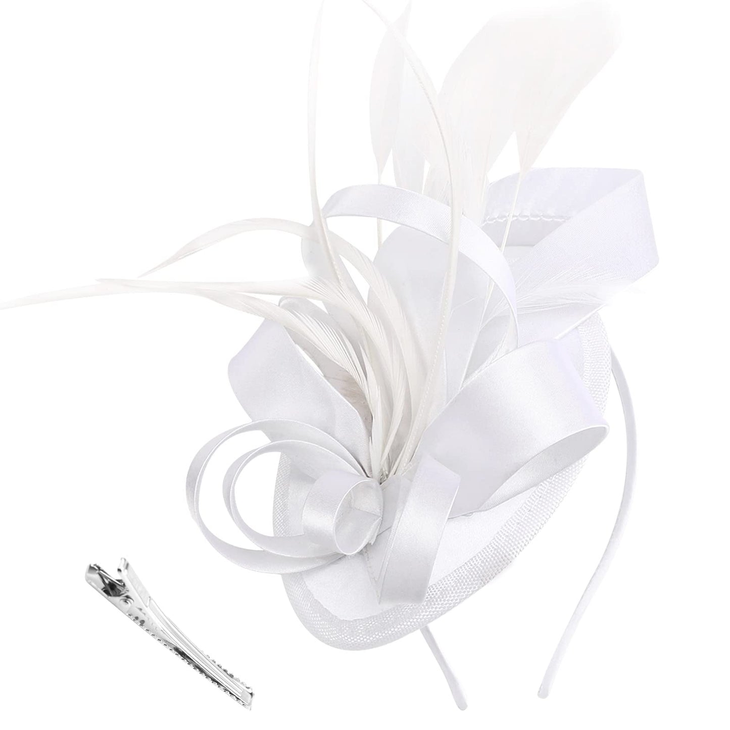 DRESHOW Women Fascinator Hats Tea Party Hat Vintage Pillbox Hat Headband for Cocktail