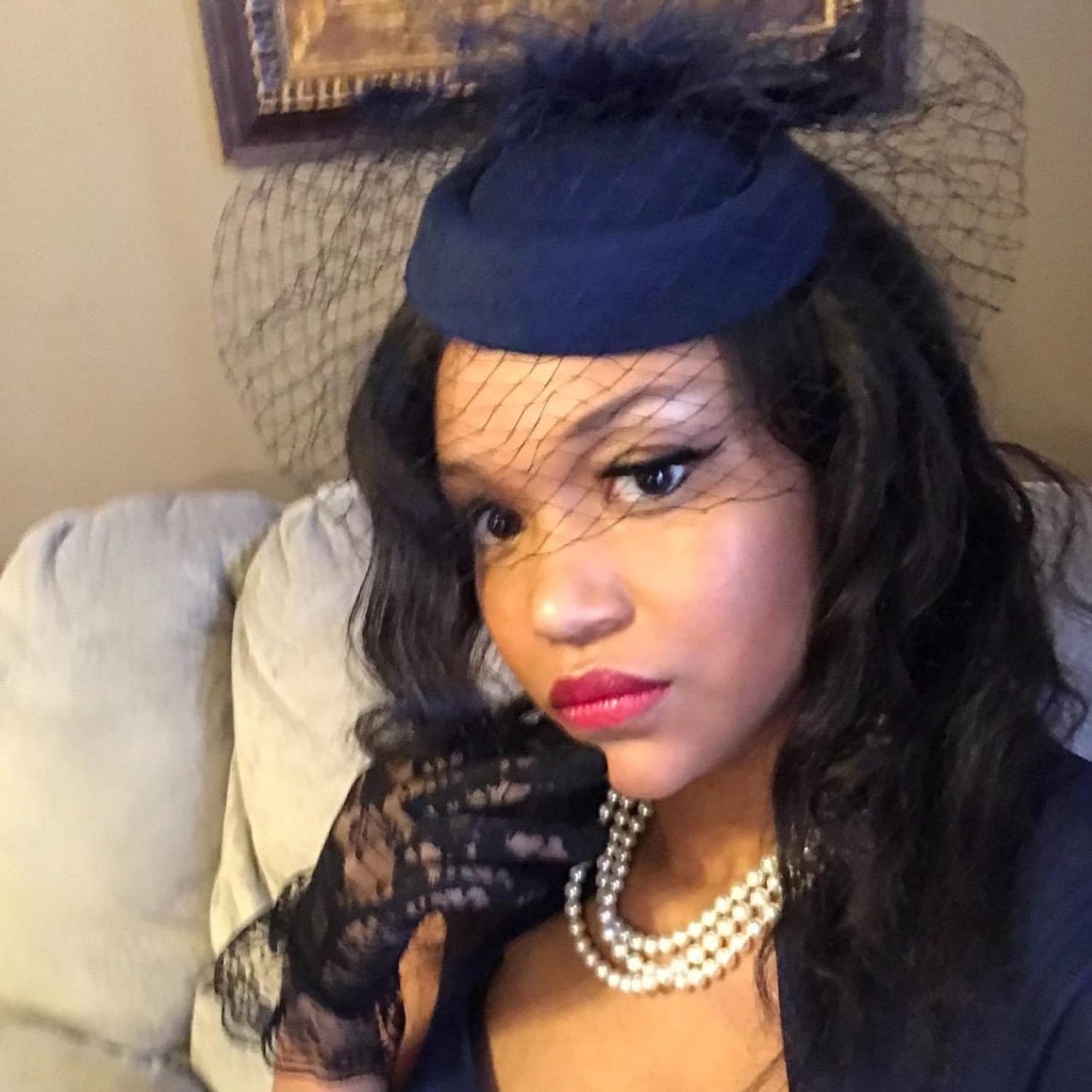 DRESHOW Women Fascinator Hats Tea Party Hat Vintage Pillbox Hat Headband for Cocktail