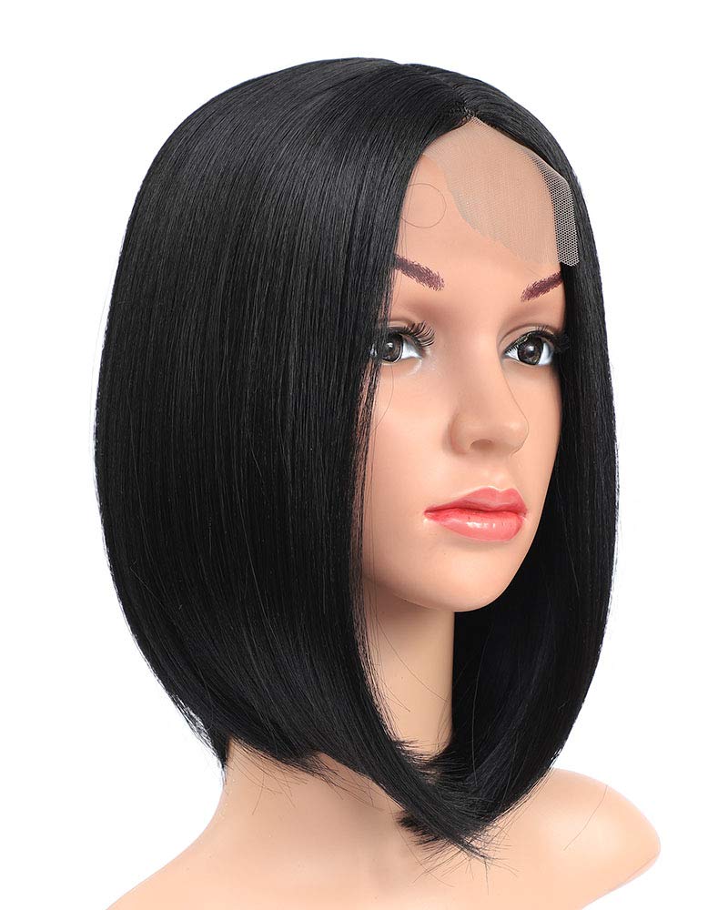 Highlights Black Wigs Bob Wigs Short Wigs Synthetic Heat Resistant Fiber Hair Natural Looking Daily Cosplay Party Wigs for Women 12 Inch (30/Black)
