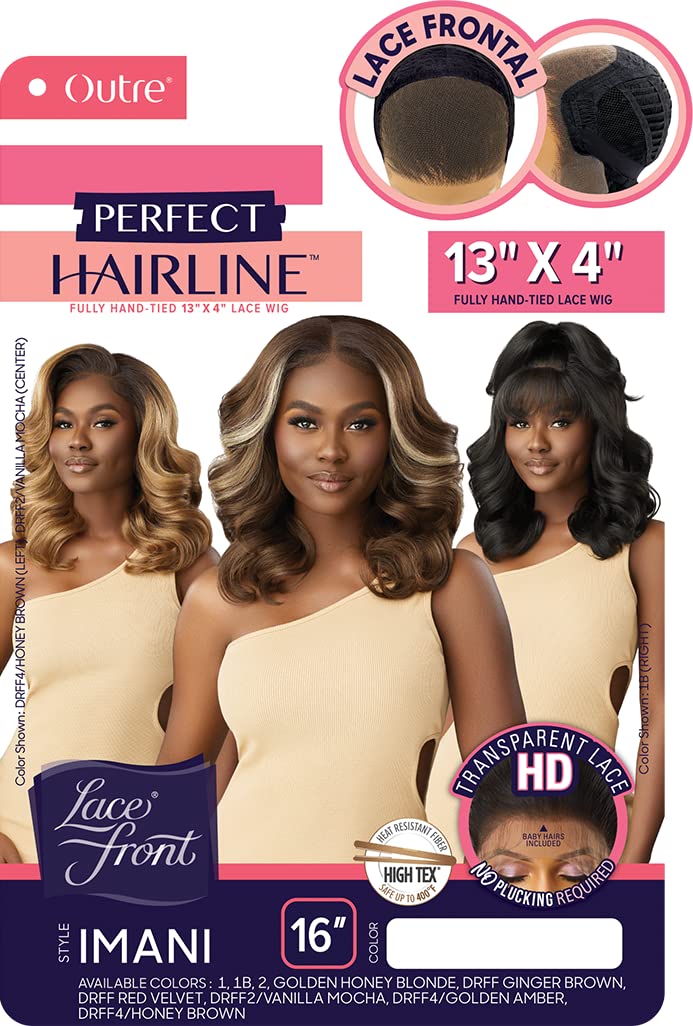 Outre Lace Front Wig - Perfect Hair Line 13X4 - Imani (OFF BLACK 1B)