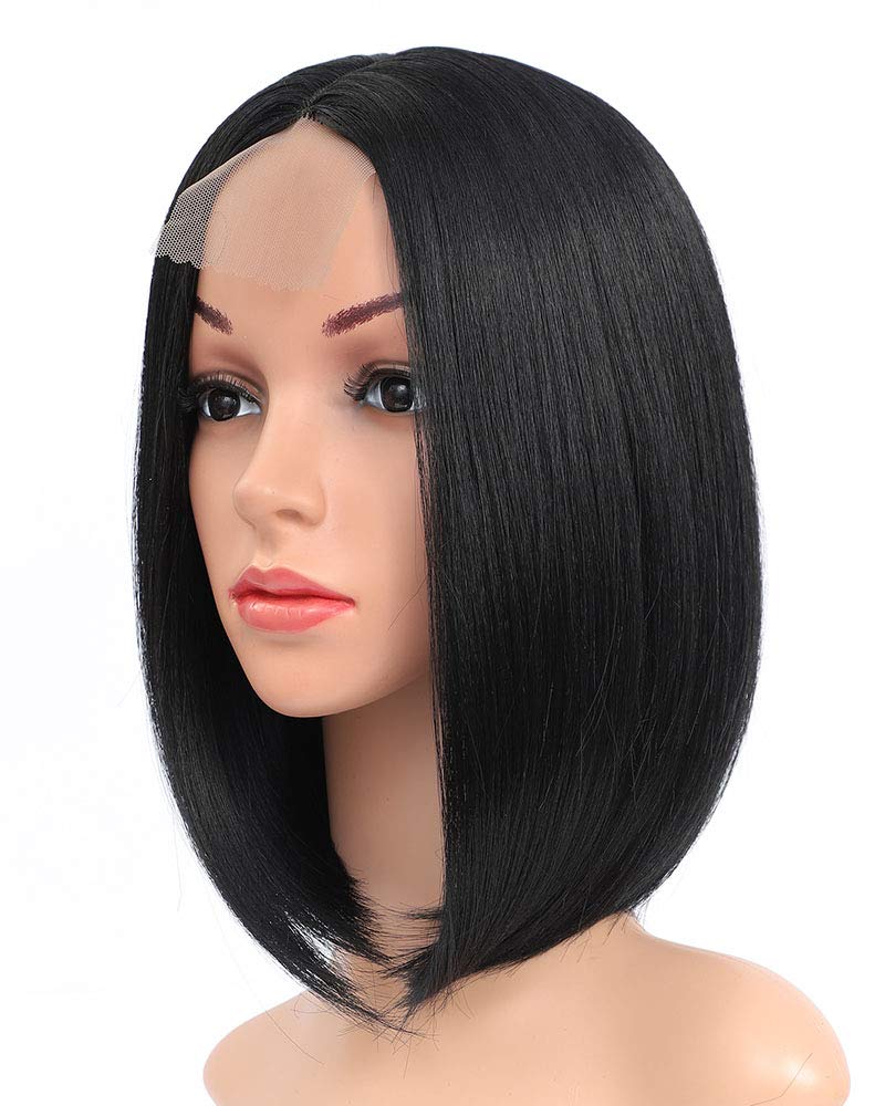 Highlights Black Wigs Bob Wigs Short Wigs Synthetic Heat Resistant Fiber Hair Natural Looking Daily Cosplay Party Wigs for Women 12 Inch (30/Black)