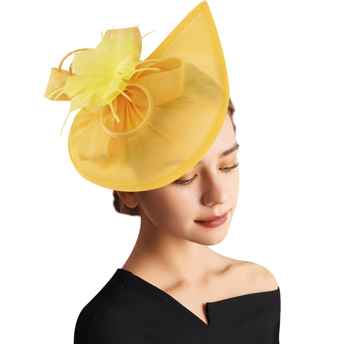 DRESHOW Women Fascinator Hats Tea Party Hat Vintage Pillbox Hat Headband for Cocktail