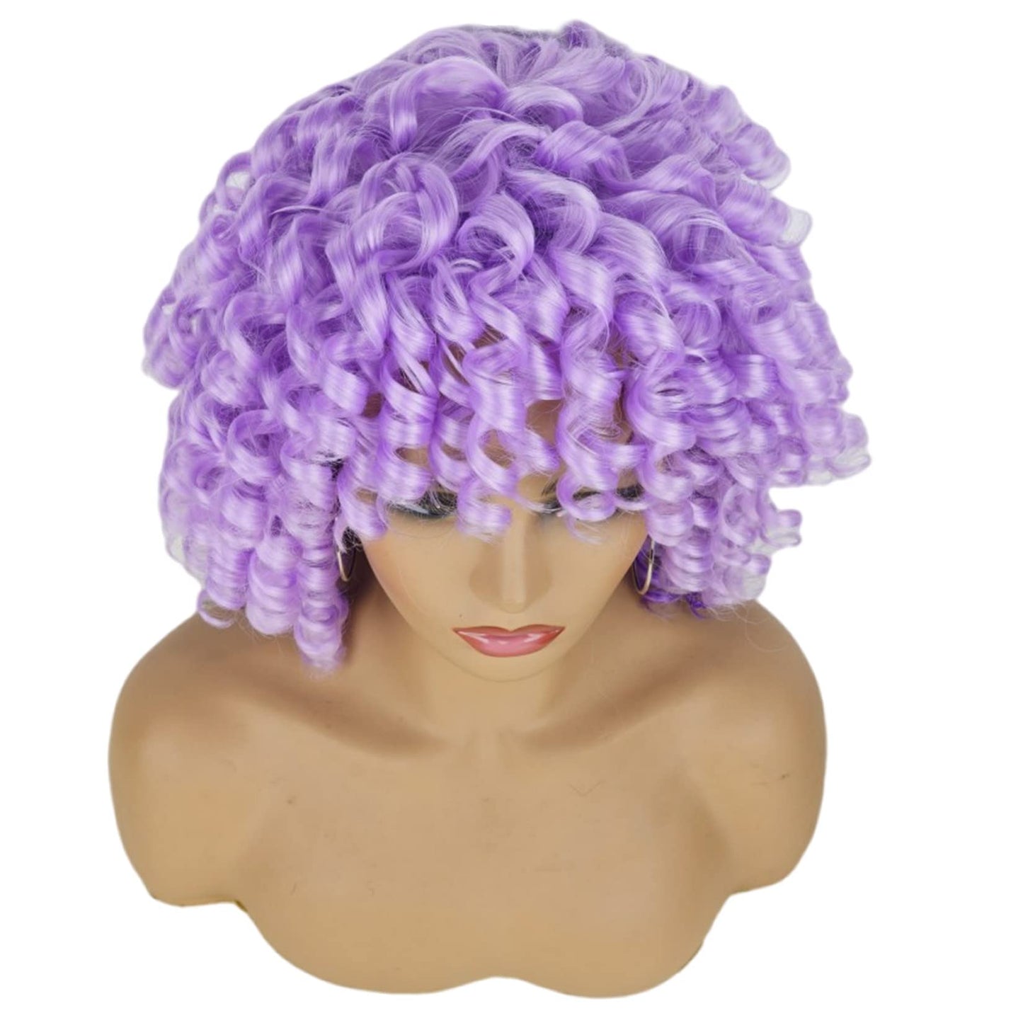 Andromeda Gray Short Curly Wig for Black Women, 14-Inch, Synthetic Fiber, Adjustable Cap, Heat Resistant