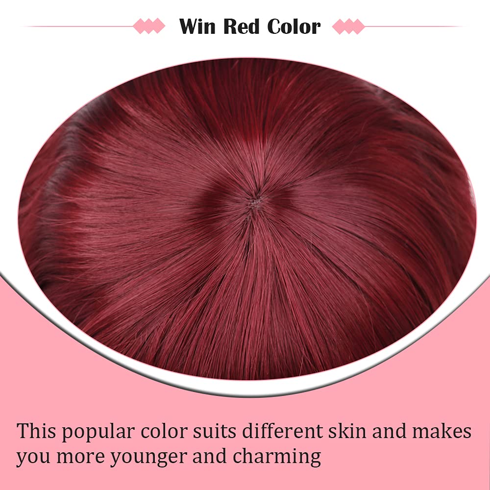 Black Mixed Brown Wig for Black Women 14 Inch Short Wavy Hair Wigs Curly Bob Wig with Bangs Wigs Shoulder Length Wigs for Black Women Bob Style Synthetic Heat Resistant Bob Wigs