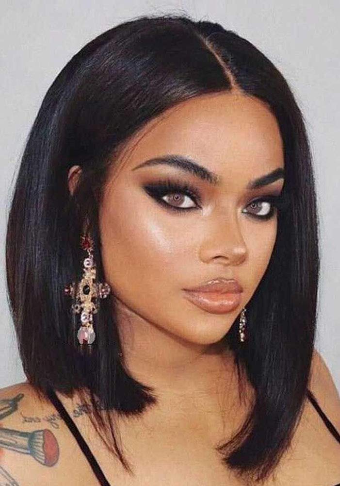 Highlights Black Wigs Bob Wigs Short Wigs Synthetic Heat Resistant Fiber Hair Natural Looking Daily Cosplay Party Wigs for Women 12 Inch (30/Black)