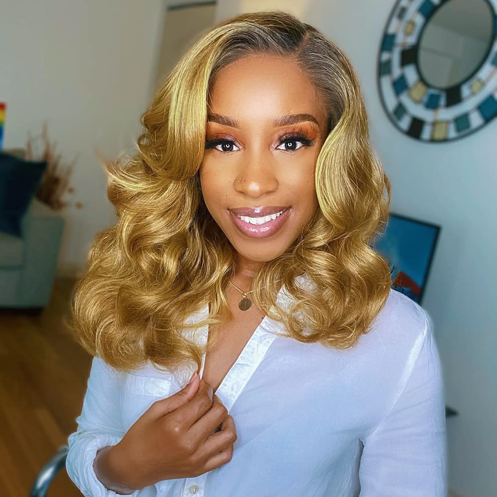 Lady Miranda Loose Wave Lace Part Wig Pure Color Nature Curly Synthetic Heat Resistant Weave Full Wigs for Women(Black)