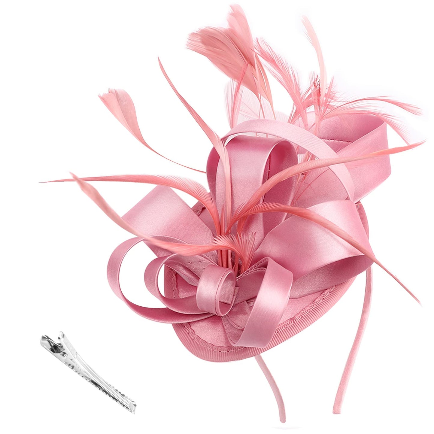 DRESHOW Women Fascinator Hats Tea Party Hat Vintage Pillbox Hat Headband for Cocktail