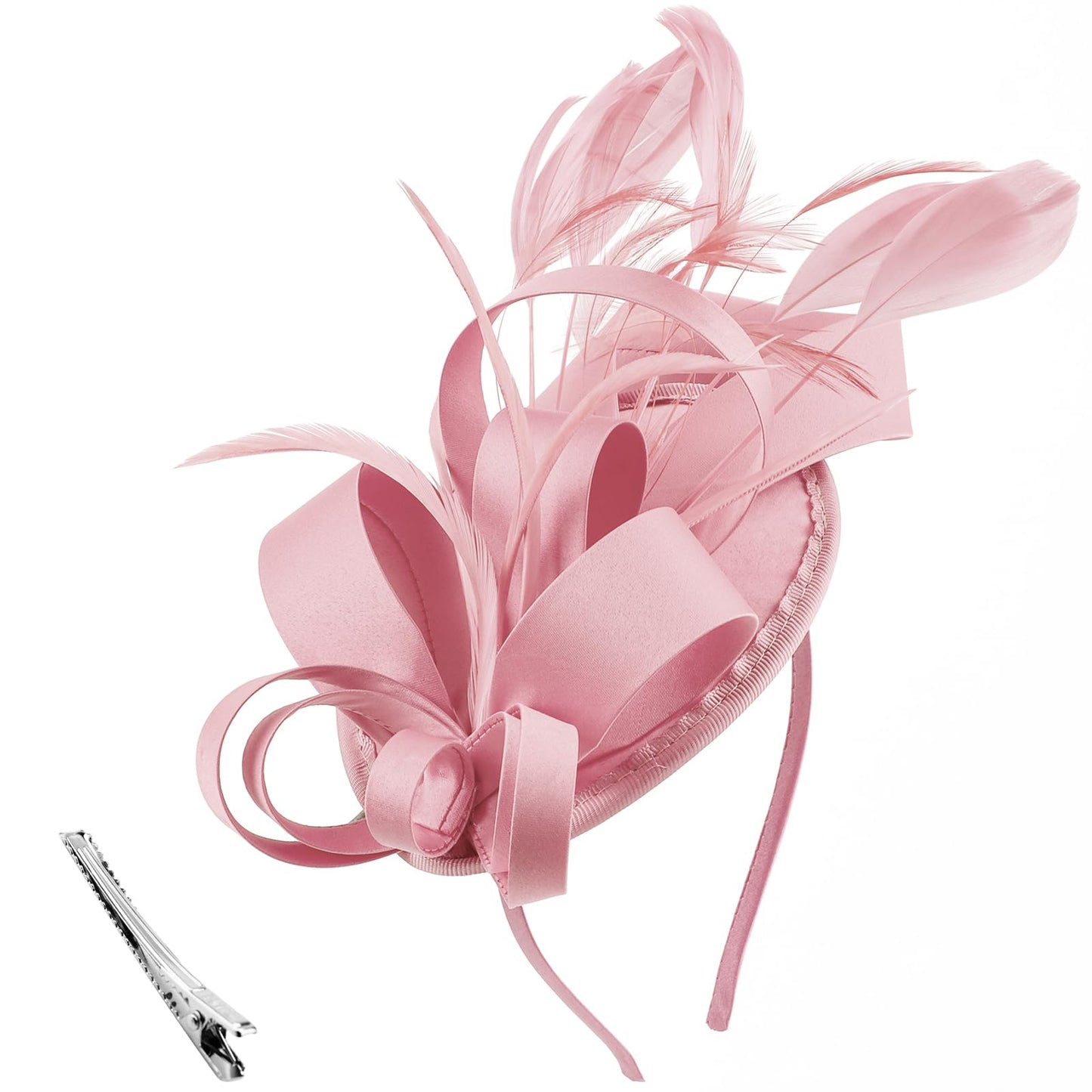 DRESHOW Women Fascinator Hats Tea Party Hat Vintage Pillbox Hat Headband for Cocktail