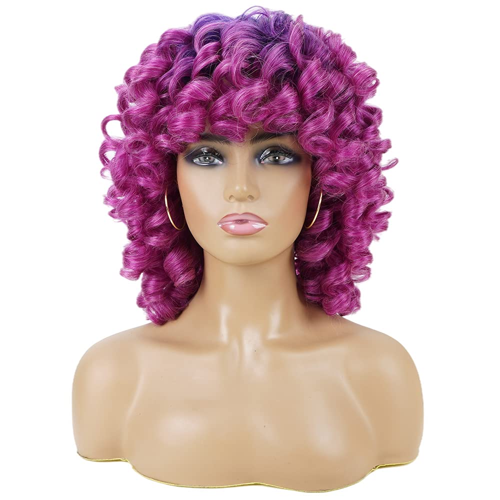Andromeda Gray Short Curly Wig for Black Women, 14-Inch, Synthetic Fiber, Adjustable Cap, Heat Resistant