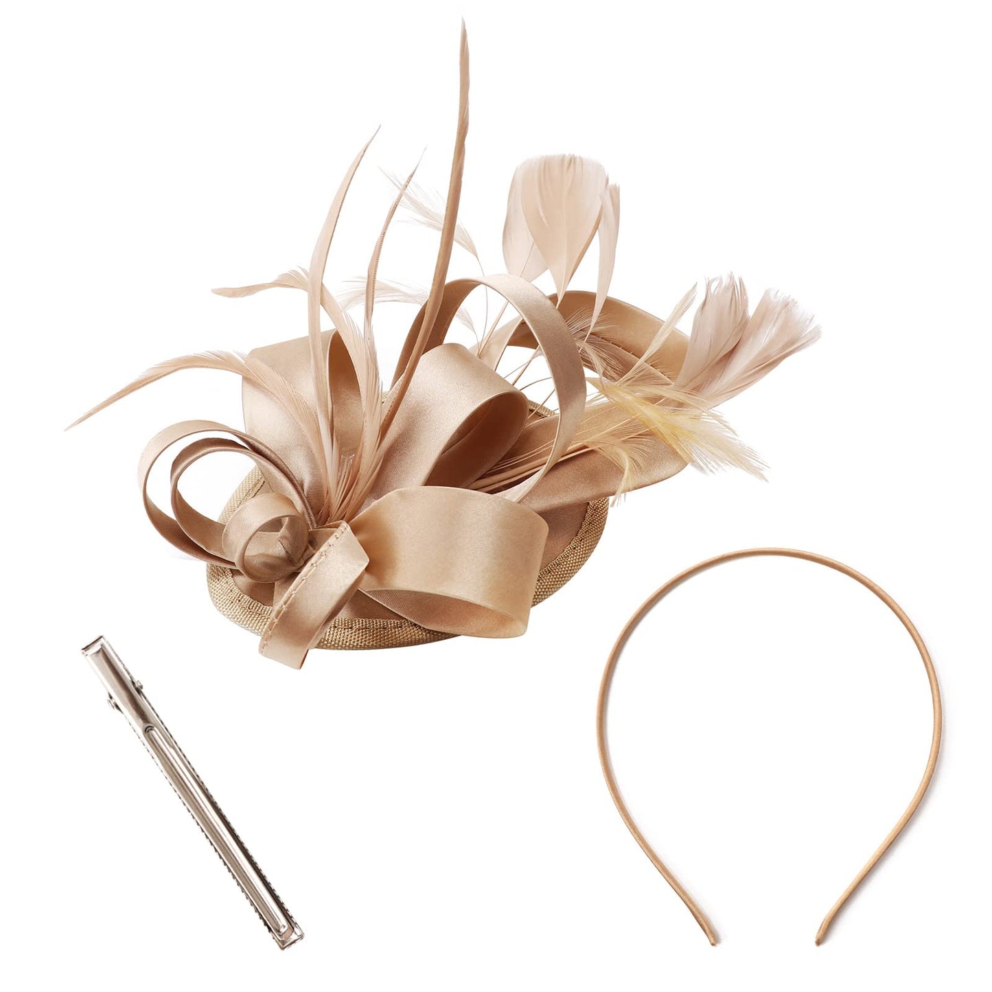DRESHOW Women Fascinator Hats Tea Party Hat Vintage Pillbox Hat Headband for Cocktail