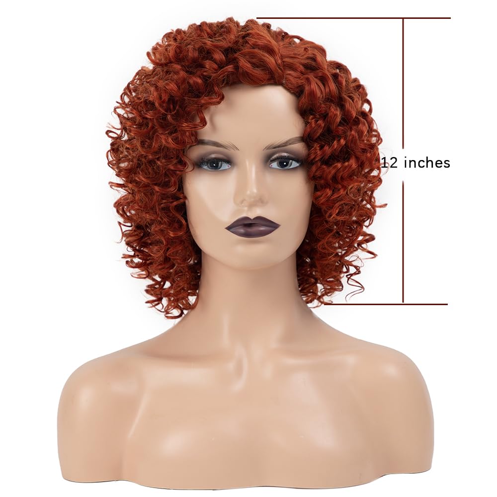 XIUFAXIRUSI XIUFAXIRUSI Ombre Blonde Afro Curly Wigs for Black Women Blonde Kinky Curly Wigs with Side Part Synthetic Fibre Full Hair Wig