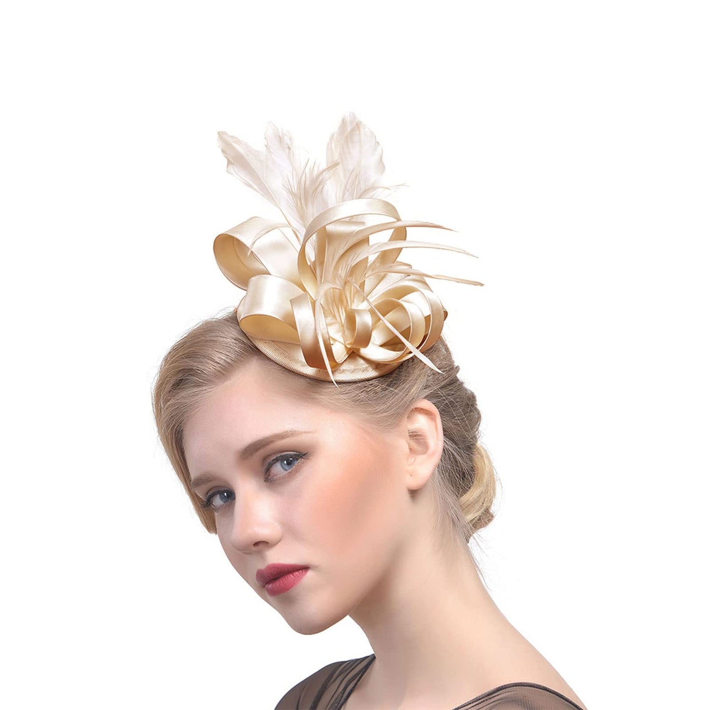 DRESHOW Women Fascinator Hats Tea Party Hat Vintage Pillbox Hat Headband for Cocktail