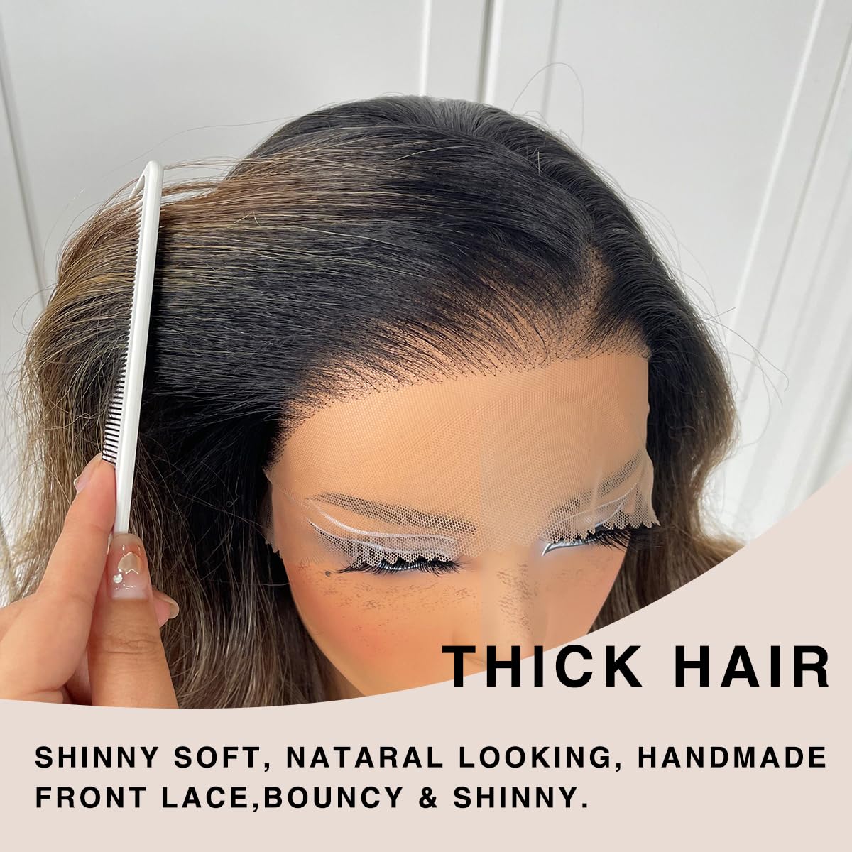 13x6 Skunk Stripe Wig Glueless Lace Front Wigs Pre Plucked Synthetic Body Wave blonde wig Wear and Go lace front wig for black women