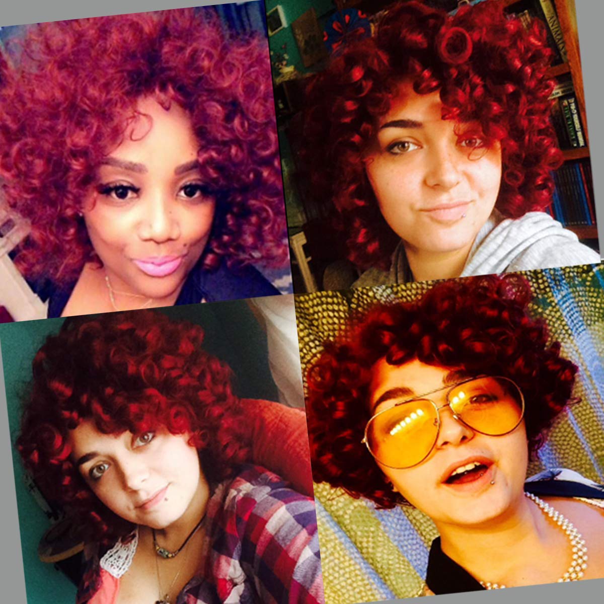 Andromeda Gray Short Curly Wig for Black Women, 14-Inch, Synthetic Fiber, Adjustable Cap, Heat Resistant