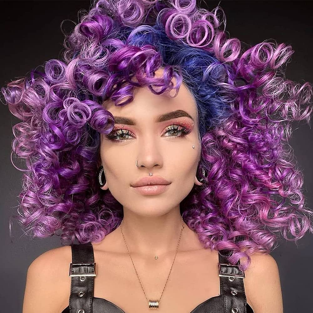 Andromeda Gray Short Curly Wig for Black Women, 14-Inch, Synthetic Fiber, Adjustable Cap, Heat Resistant
