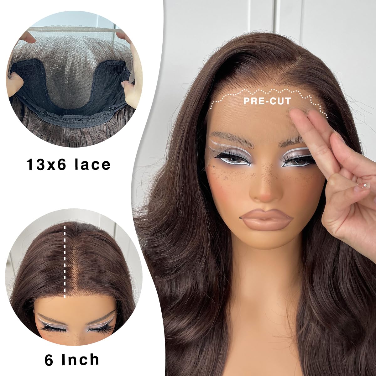 13x6 Skunk Stripe Wig Glueless Lace Front Wigs Pre Plucked Synthetic Body Wave blonde wig Wear and Go lace front wig for black women
