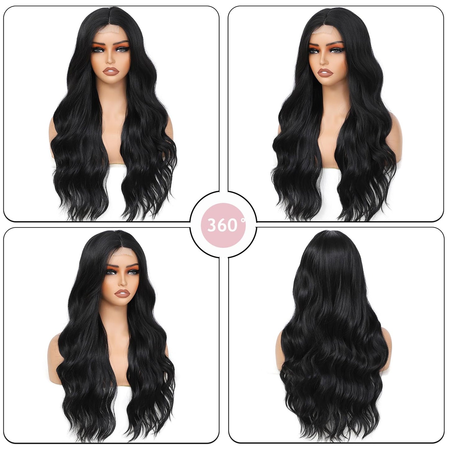 Blonde Highlight Wigs for Women, Blonde Mix Brown Wig with Bangs Silky Soft Fiber Synthetic Wig for Daily Party Use(24 Inch,Blonde Highlight)