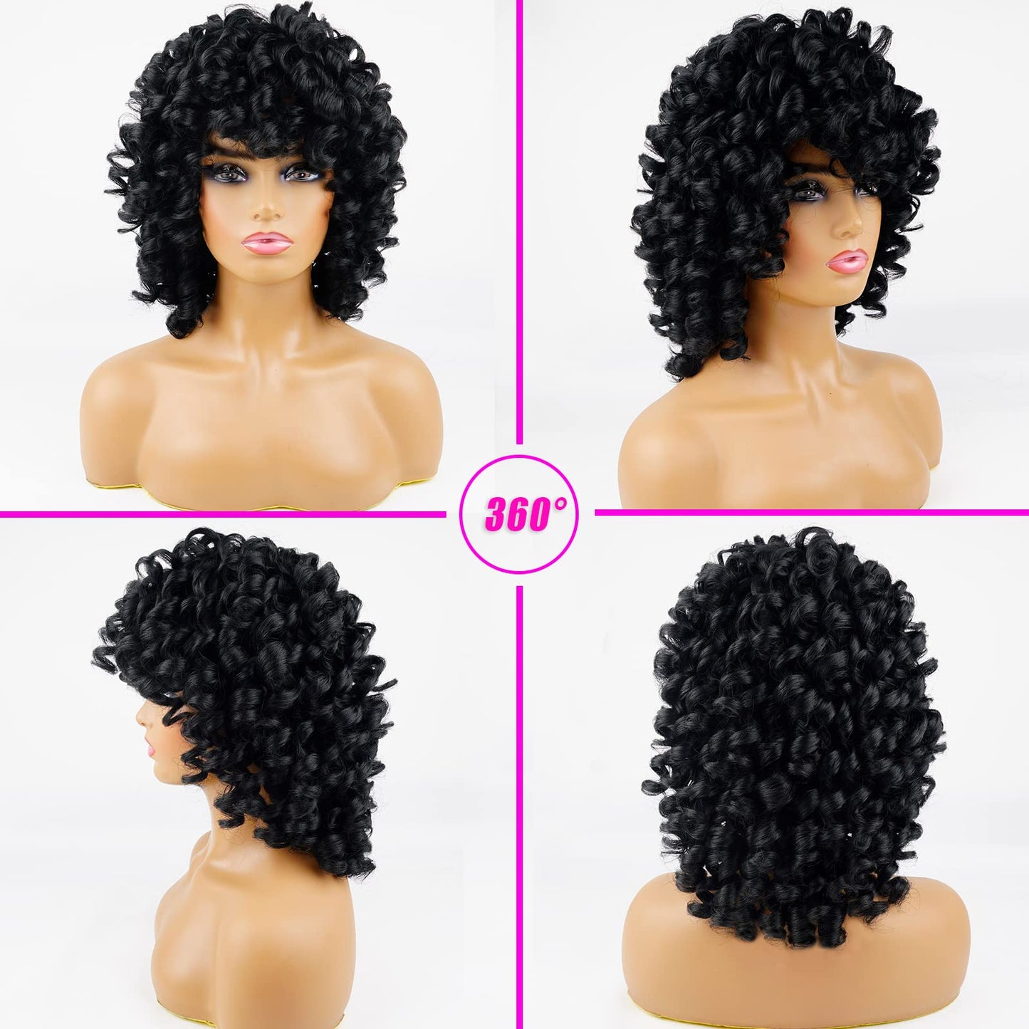Andromeda Gray Short Curly Wig for Black Women, 14-Inch, Synthetic Fiber, Adjustable Cap, Heat Resistant