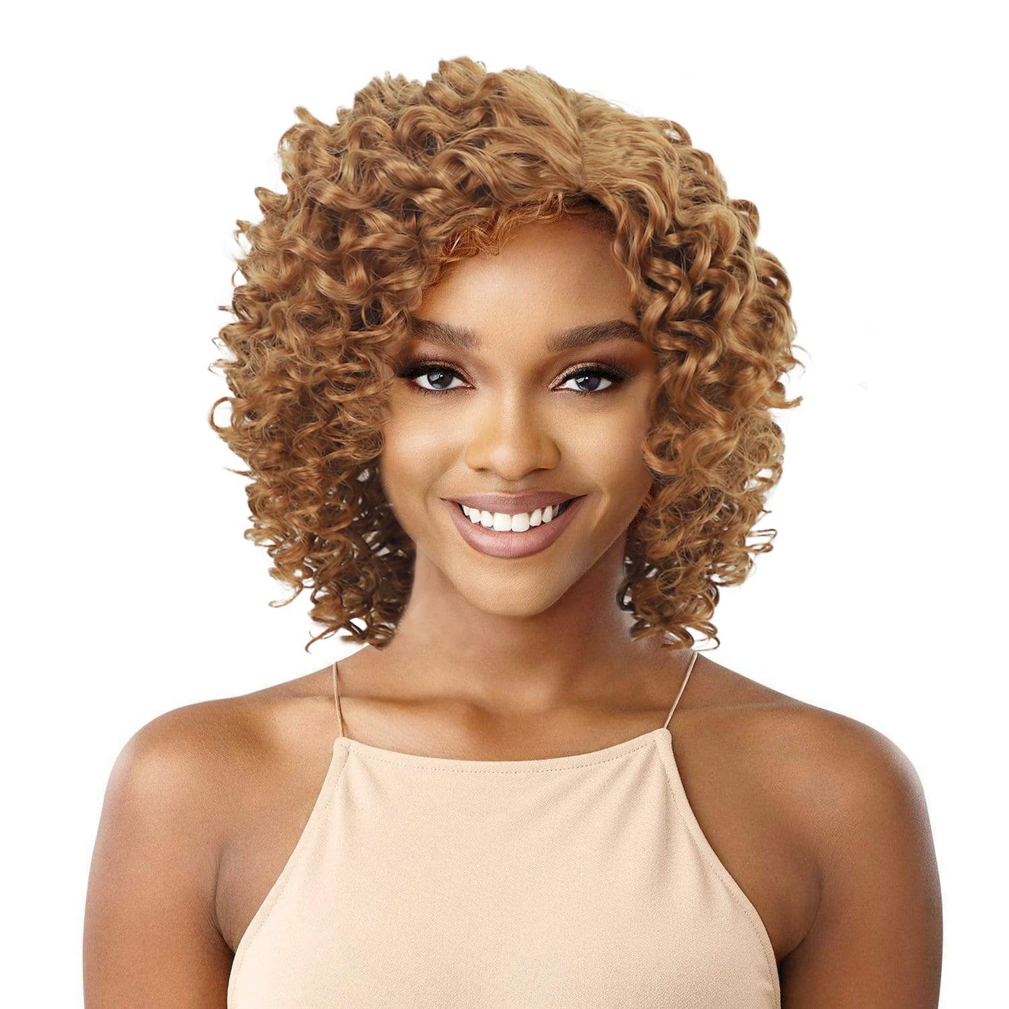 XIUFAXIRUSI XIUFAXIRUSI Ombre Blonde Afro Curly Wigs for Black Women Blonde Kinky Curly Wigs with Side Part Synthetic Fibre Full Hair Wig