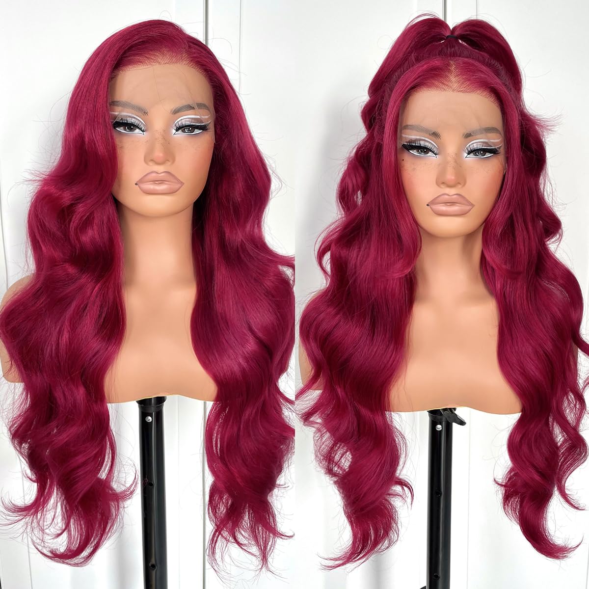 13x6 Skunk Stripe Wig Glueless Lace Front Wigs Pre Plucked Synthetic Body Wave blonde wig Wear and Go lace front wig for black women