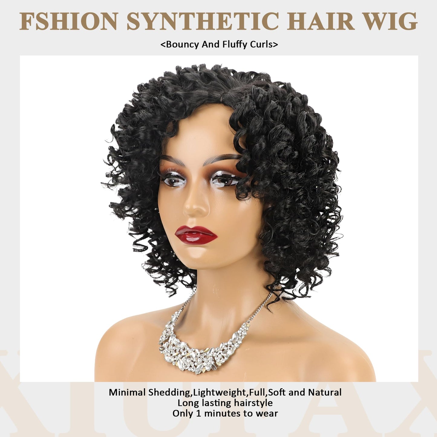 XIUFAXIRUSI XIUFAXIRUSI Ombre Blonde Afro Curly Wigs for Black Women Blonde Kinky Curly Wigs with Side Part Synthetic Fibre Full Hair Wig
