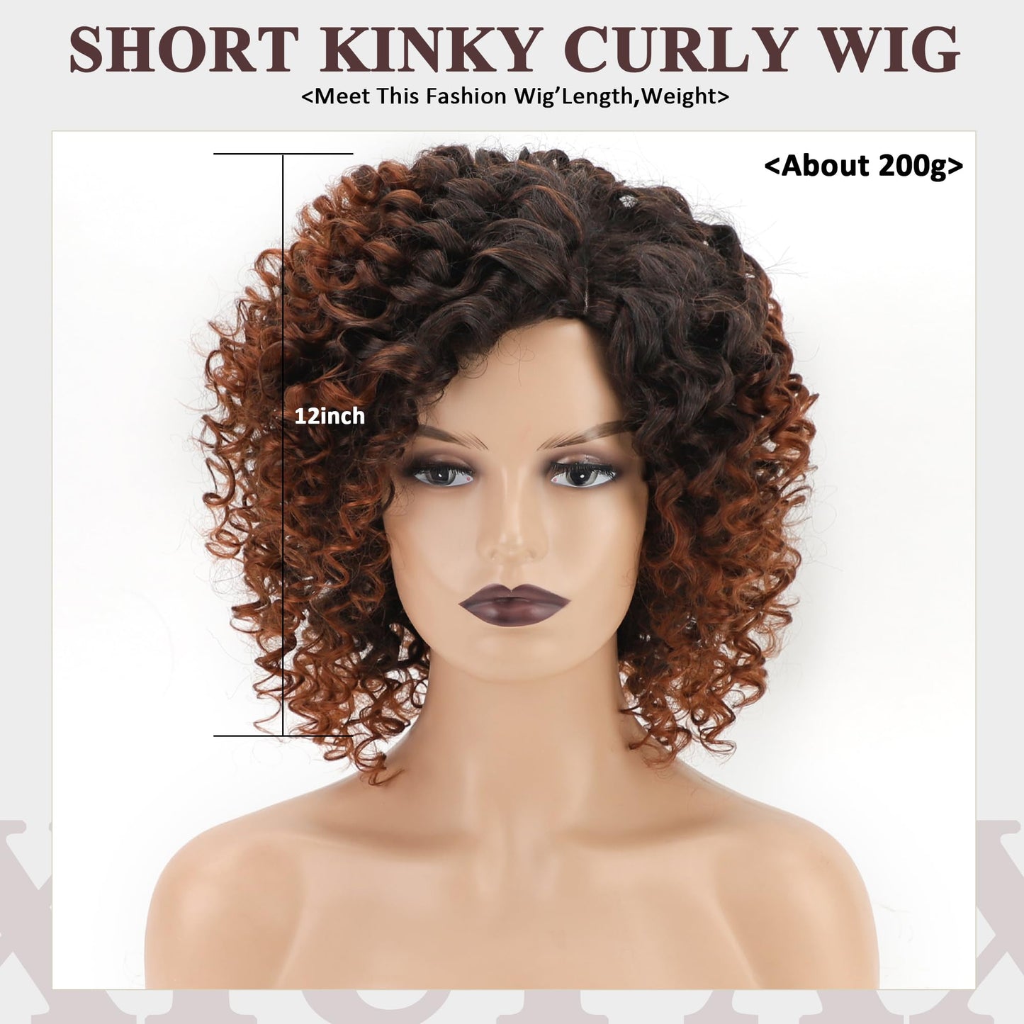 XIUFAXIRUSI XIUFAXIRUSI Ombre Blonde Afro Curly Wigs for Black Women Blonde Kinky Curly Wigs with Side Part Synthetic Fibre Full Hair Wig
