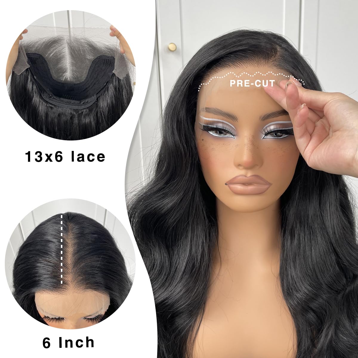 13x6 Skunk Stripe Wig Glueless Lace Front Wigs Pre Plucked Synthetic Body Wave blonde wig Wear and Go lace front wig for black women