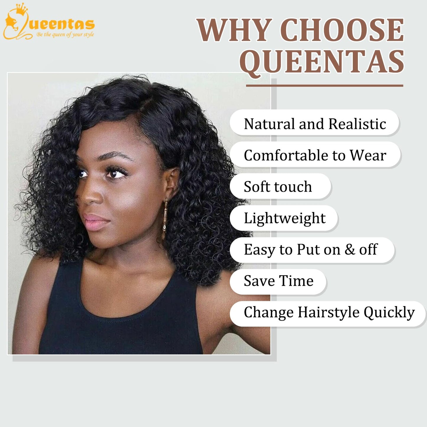QUEENTAS Dreadlock Wigs for Black Women and Men Short Curly Big Afro Braided Wigs Faux Locs Twist Braiding Synthetic Wigs (Black to Brown)