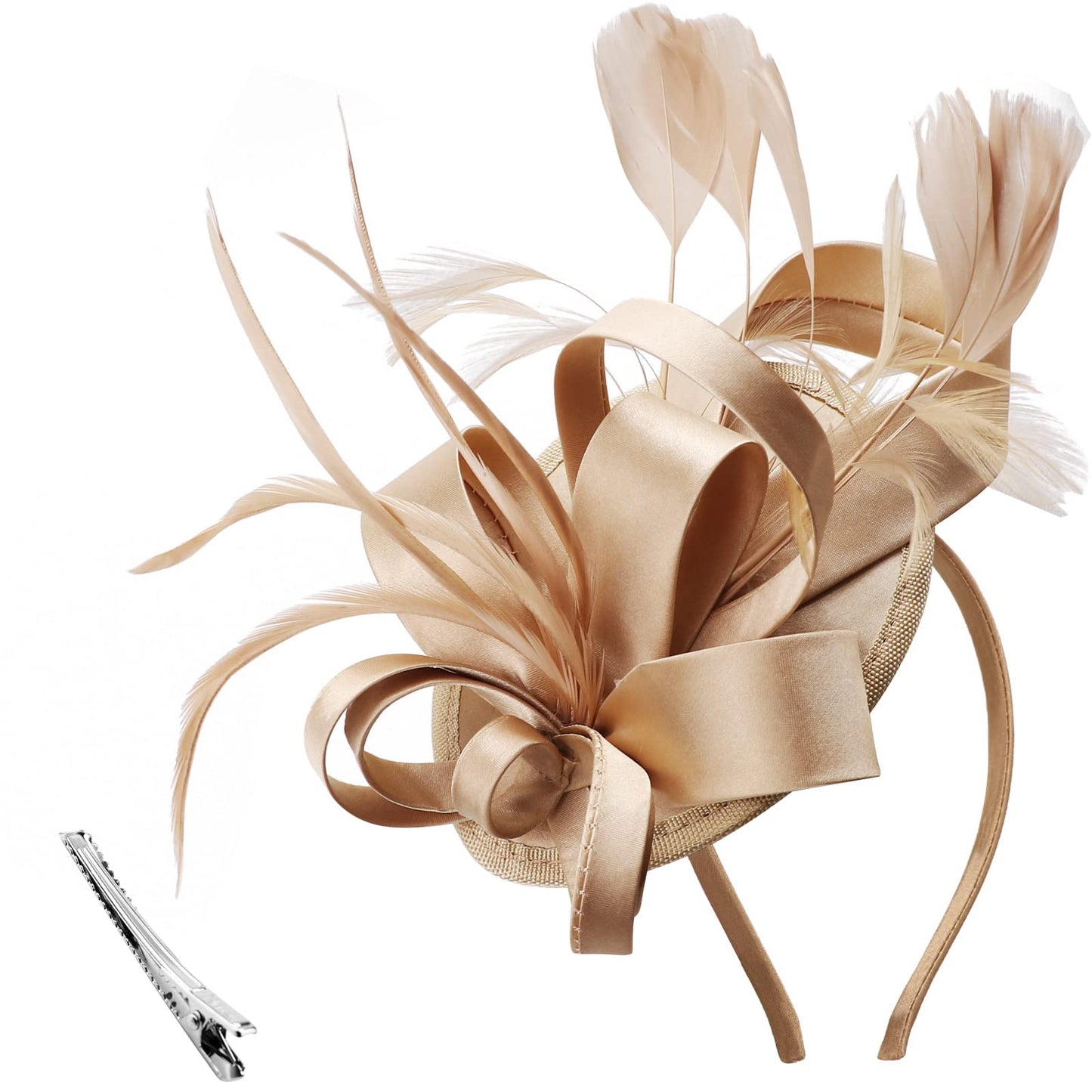 DRESHOW Women Fascinator Hats Tea Party Hat Vintage Pillbox Hat Headband for Cocktail