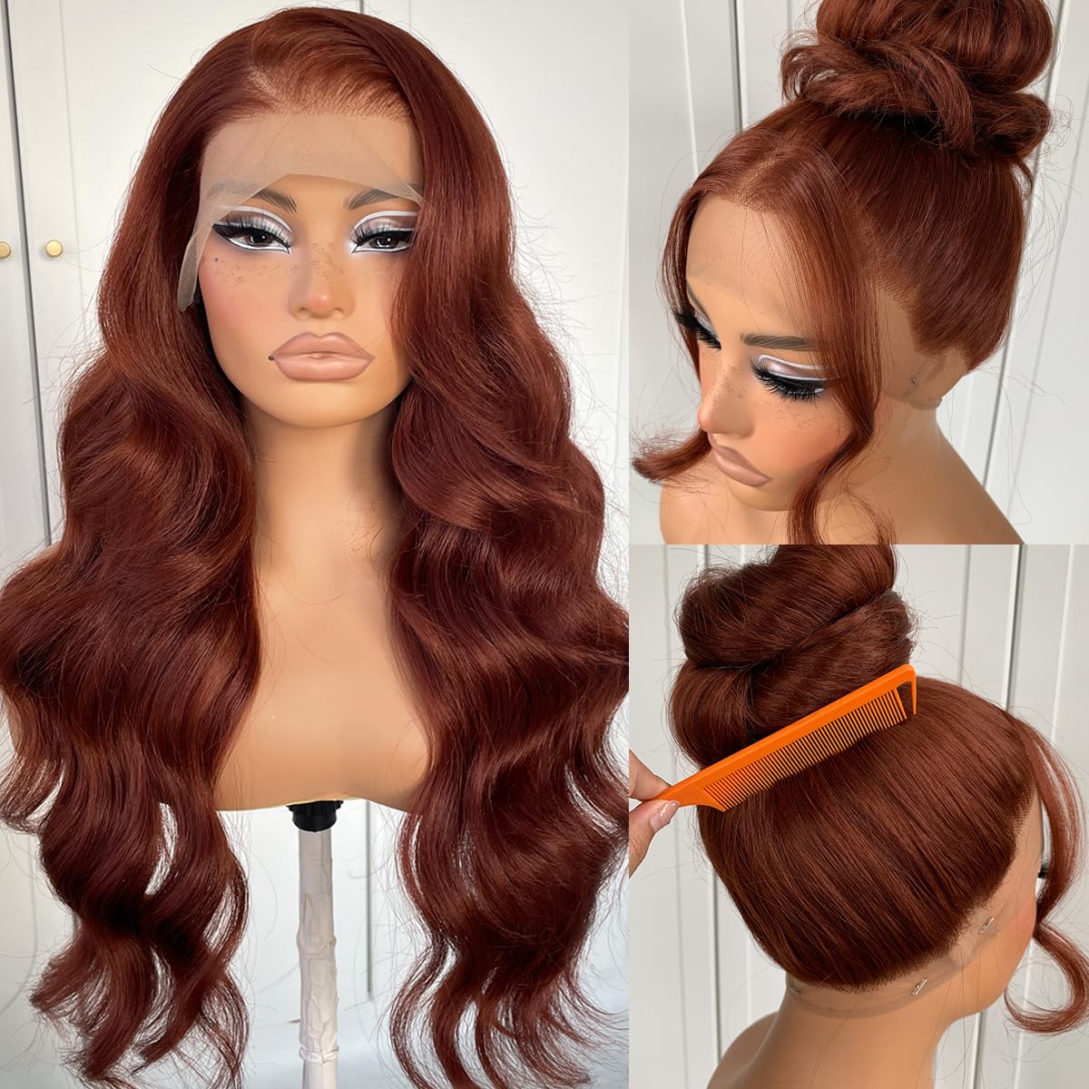 13x6 Skunk Stripe Wig Glueless Lace Front Wigs Pre Plucked Synthetic Body Wave blonde wig Wear and Go lace front wig for black women