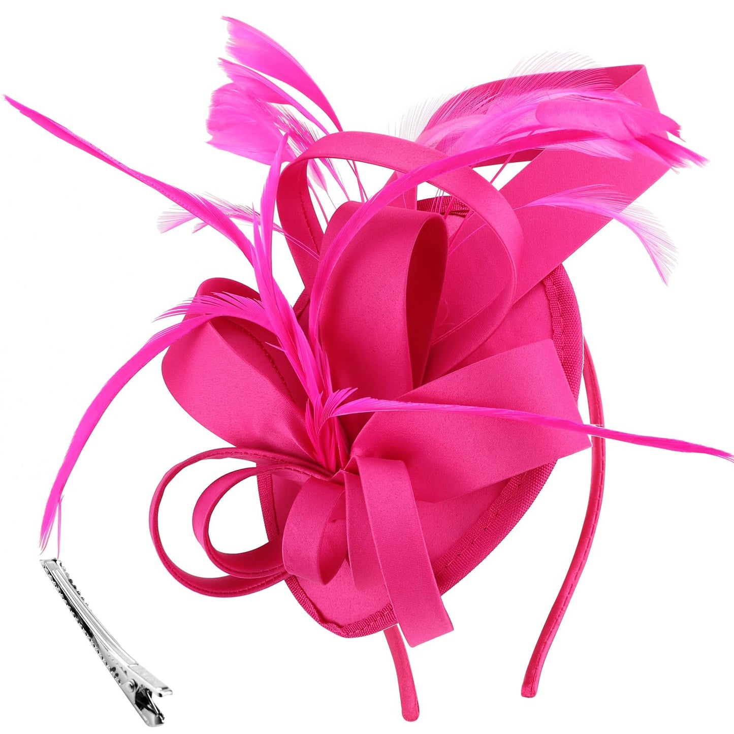 DRESHOW Women Fascinator Hats Tea Party Hat Vintage Pillbox Hat Headband for Cocktail