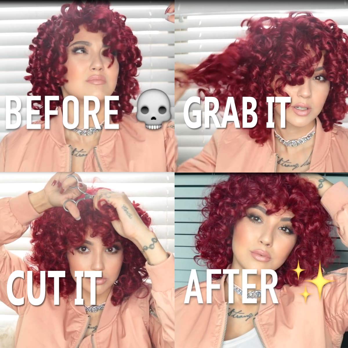 AIDUSA Curly Wigs for Black Women Synthetic Loose Curly Wigs with Bangs 14 Inch Wig Black Natural Bob Wigs for Women (#1B Natural Black)