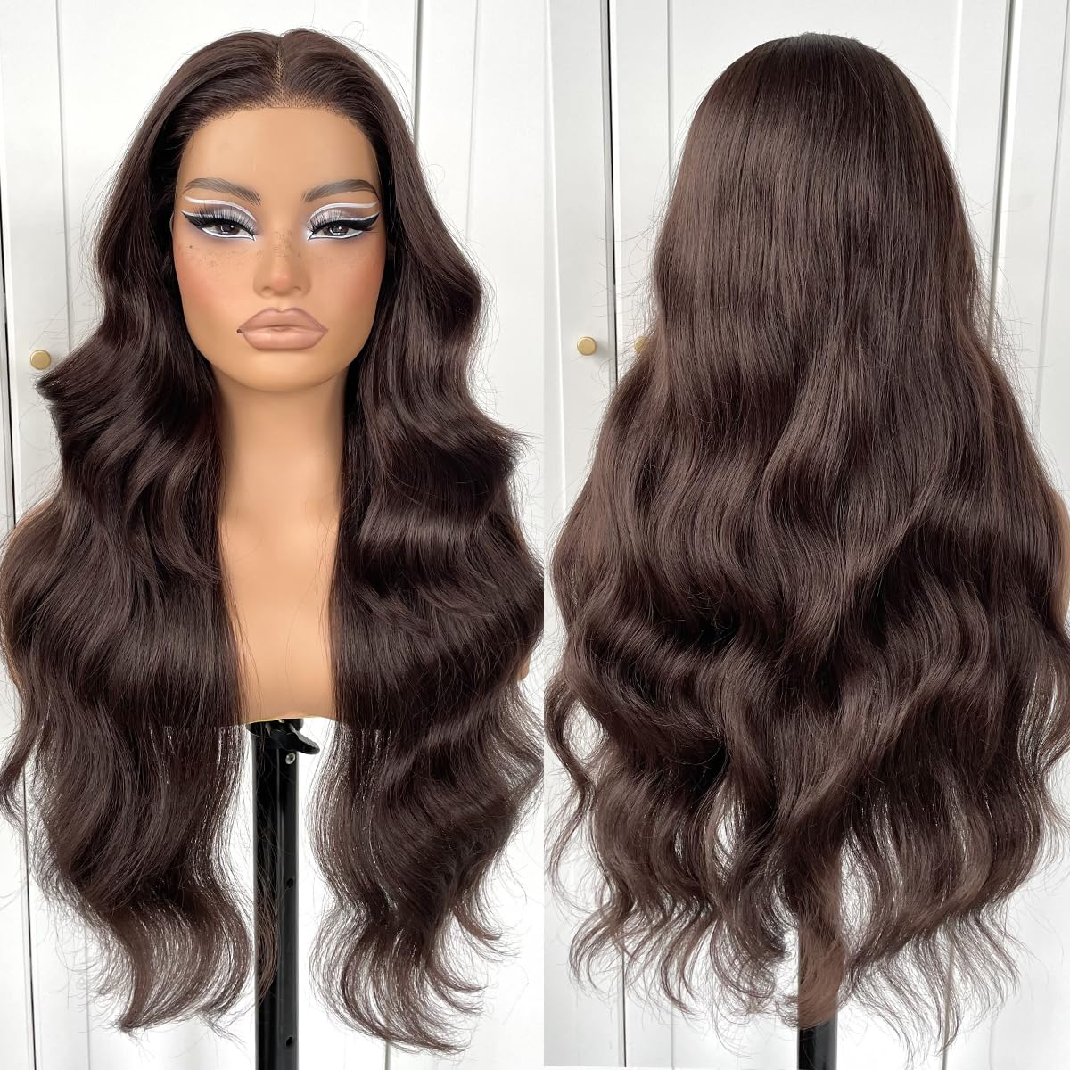 13x6 Skunk Stripe Wig Glueless Lace Front Wigs Pre Plucked Synthetic Body Wave blonde wig Wear and Go lace front wig for black women