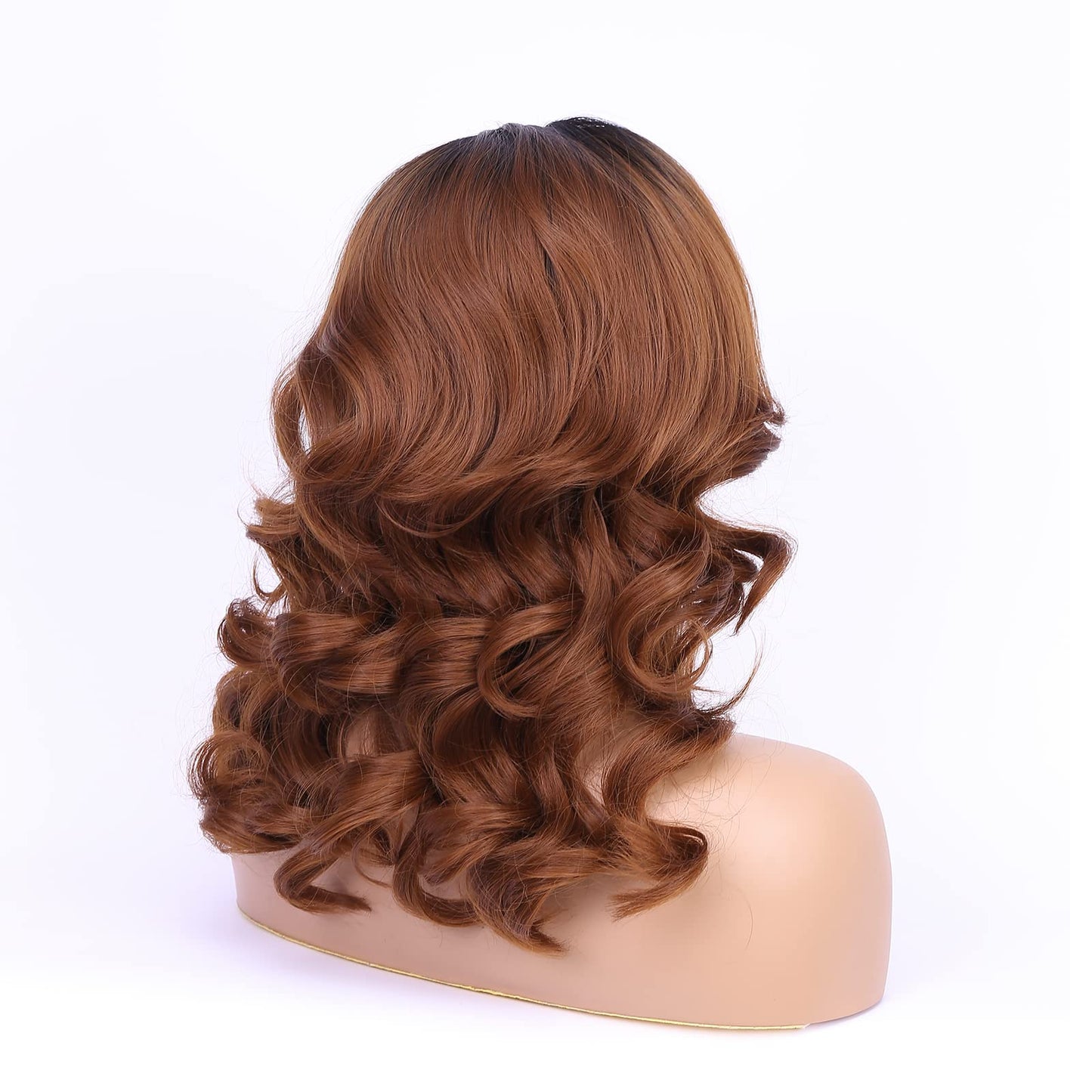 Lady Miranda Loose Wave Lace Part Wig Pure Color Nature Curly Synthetic Heat Resistant Weave Full Wigs for Women(Black)
