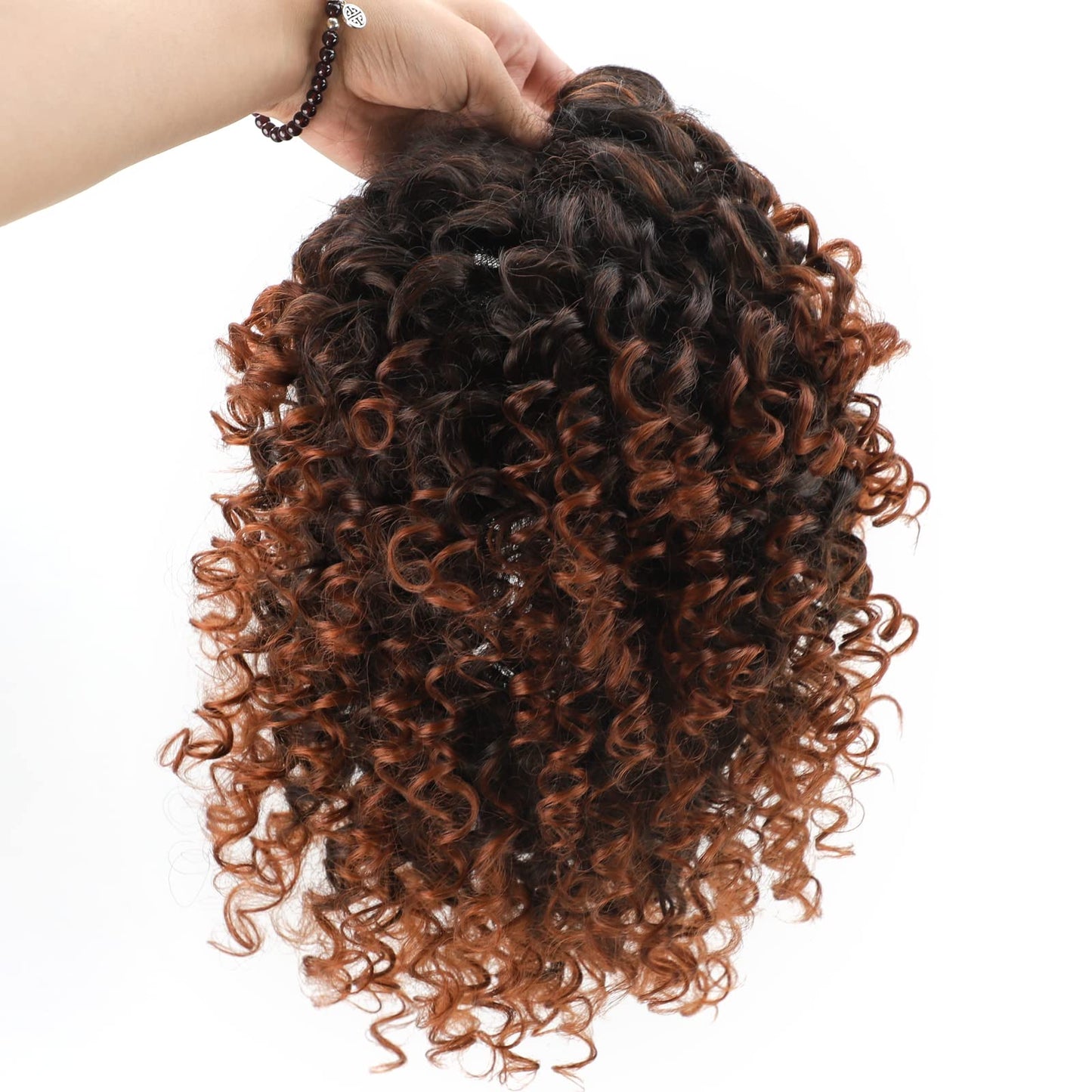 XIUFAXIRUSI XIUFAXIRUSI Ombre Blonde Afro Curly Wigs for Black Women Blonde Kinky Curly Wigs with Side Part Synthetic Fibre Full Hair Wig