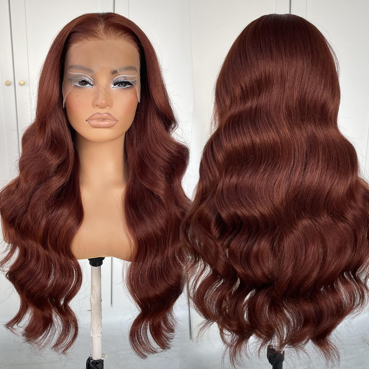 13x6 Skunk Stripe Wig Glueless Lace Front Wigs Pre Plucked Synthetic Body Wave blonde wig Wear and Go lace front wig for black women