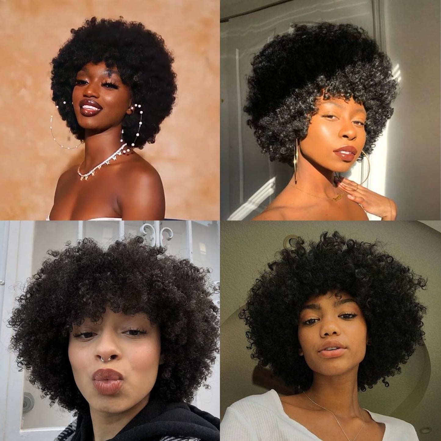 QUEENTAS Dreadlock Wigs for Black Women and Men Short Curly Big Afro Braided Wigs Faux Locs Twist Braiding Synthetic Wigs (Black to Brown)