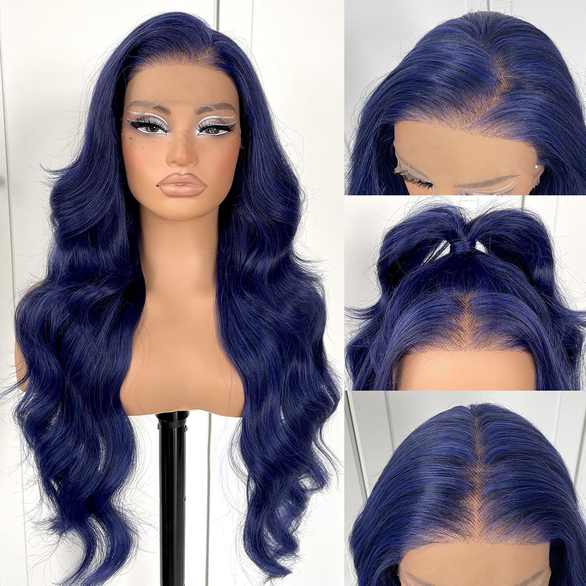 13x6 Skunk Stripe Wig Glueless Lace Front Wigs Pre Plucked Synthetic Body Wave blonde wig Wear and Go lace front wig for black women
