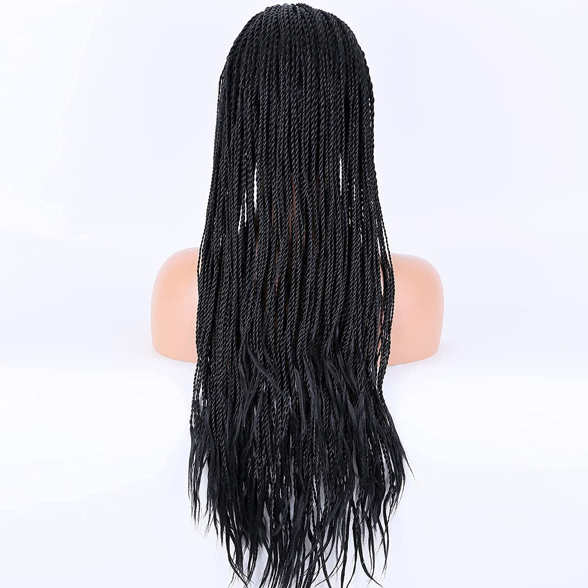 Box Braid Wig Synthetic Short Bob Wig Box Braided Wig with Bangs Cornrow Braided Wigs for Black Women (10 inches, Brown)