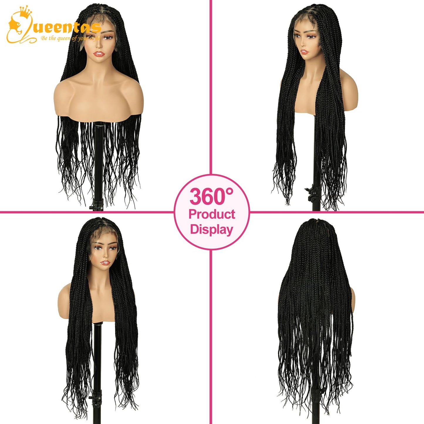 QUEENTAS Dreadlock Wigs for Black Women and Men Short Curly Big Afro Braided Wigs Faux Locs Twist Braiding Synthetic Wigs (Black to Brown)
