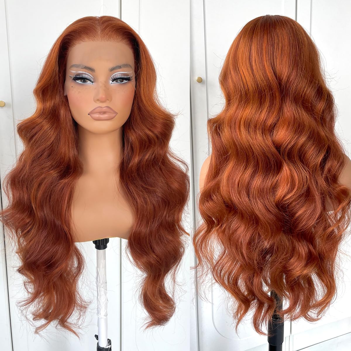 13x6 Skunk Stripe Wig Glueless Lace Front Wigs Pre Plucked Synthetic Body Wave blonde wig Wear and Go lace front wig for black women