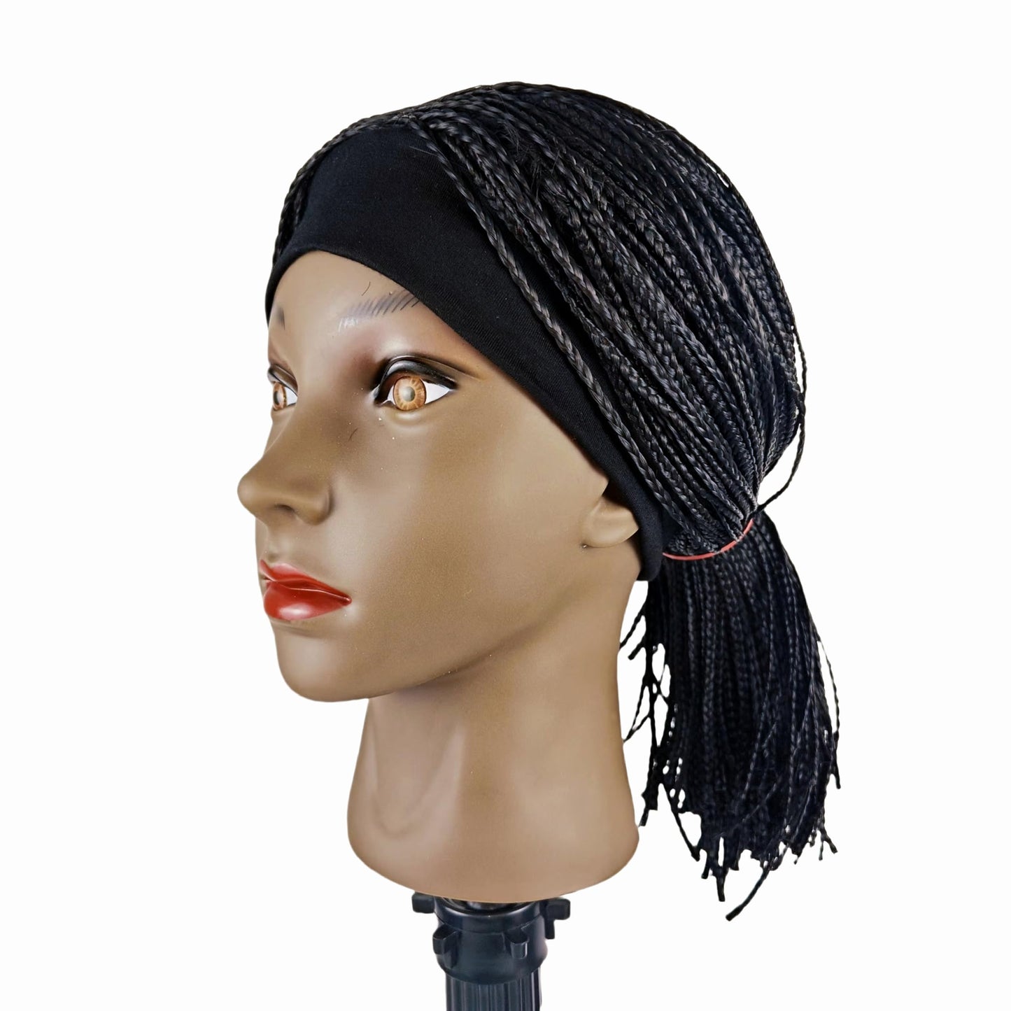 Box Braid Wig Synthetic Short Bob Wig Box Braided Wig with Bangs Cornrow Braided Wigs for Black Women (10 inches, Brown)