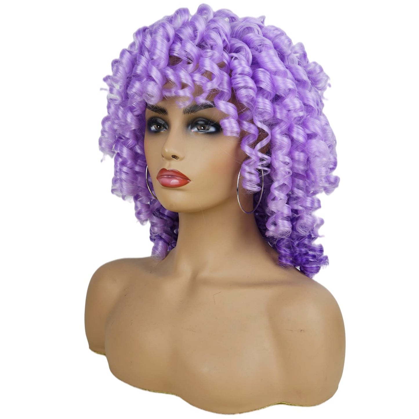 Andromeda Gray Short Curly Wig for Black Women, 14-Inch, Synthetic Fiber, Adjustable Cap, Heat Resistant
