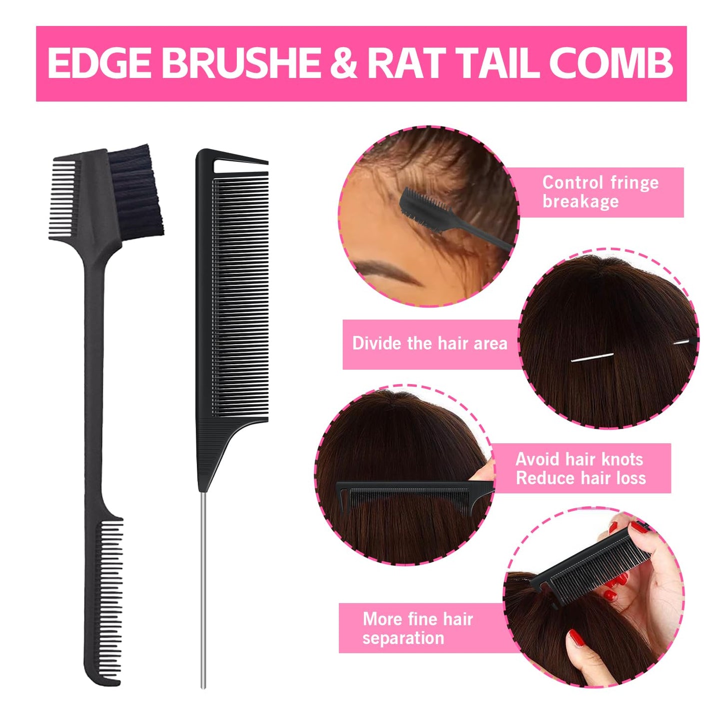 Wig Kit for Lace Front Wigs, Hair Wax Stick Lace Band for Wigs, Wig Caps, Edge Brush, Comb, Suitable for Wig Kit - 9 PCS