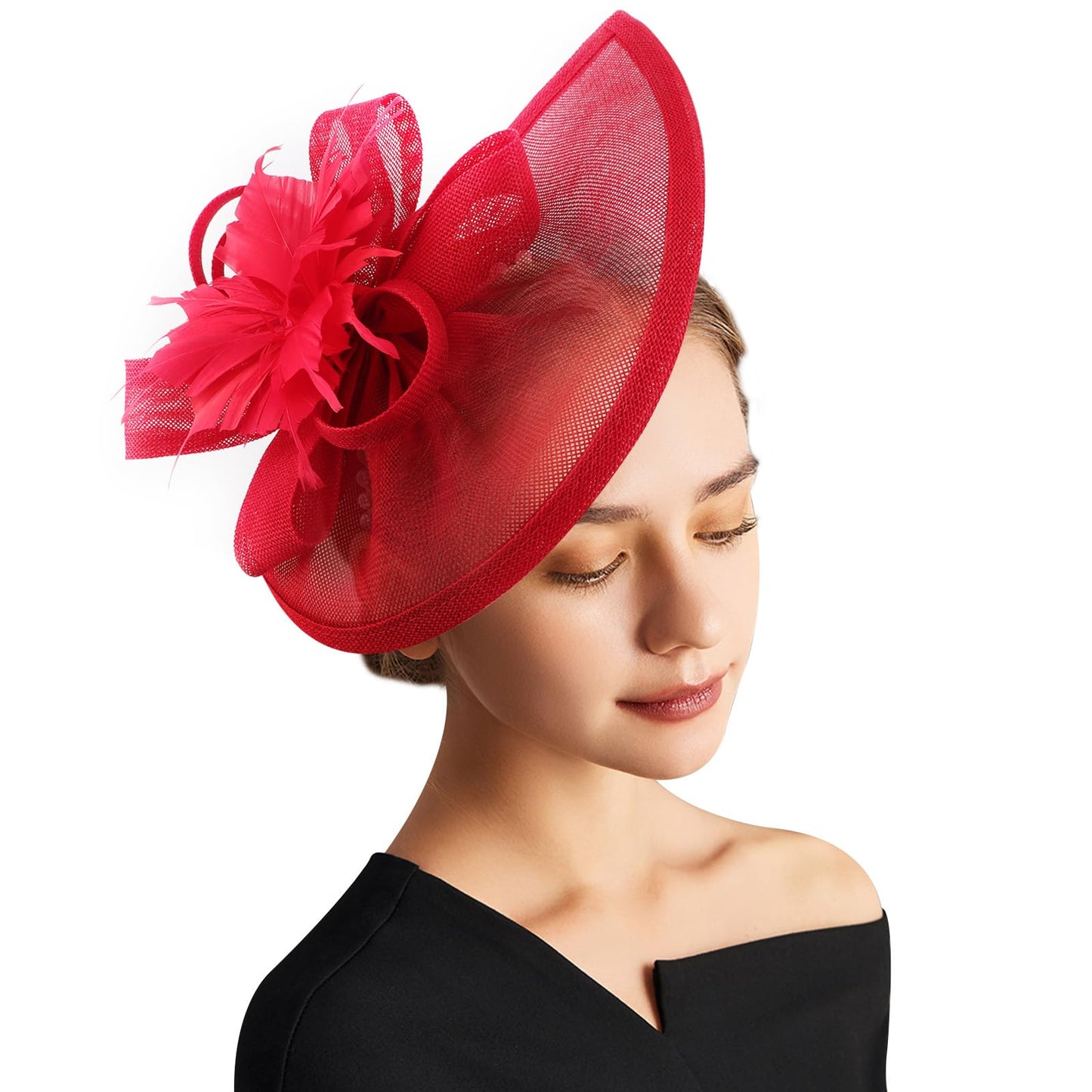 DRESHOW Women Fascinator Hats Tea Party Hat Vintage Pillbox Hat Headband for Cocktail