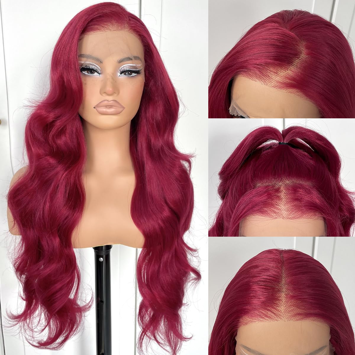 13x6 Skunk Stripe Wig Glueless Lace Front Wigs Pre Plucked Synthetic Body Wave blonde wig Wear and Go lace front wig for black women
