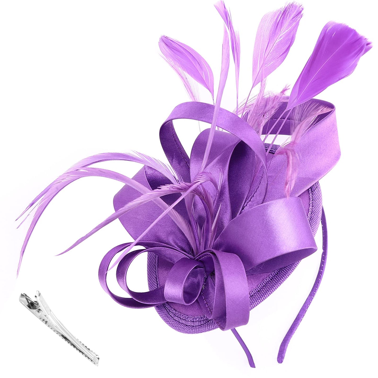 DRESHOW Women Fascinator Hats Tea Party Hat Vintage Pillbox Hat Headband for Cocktail