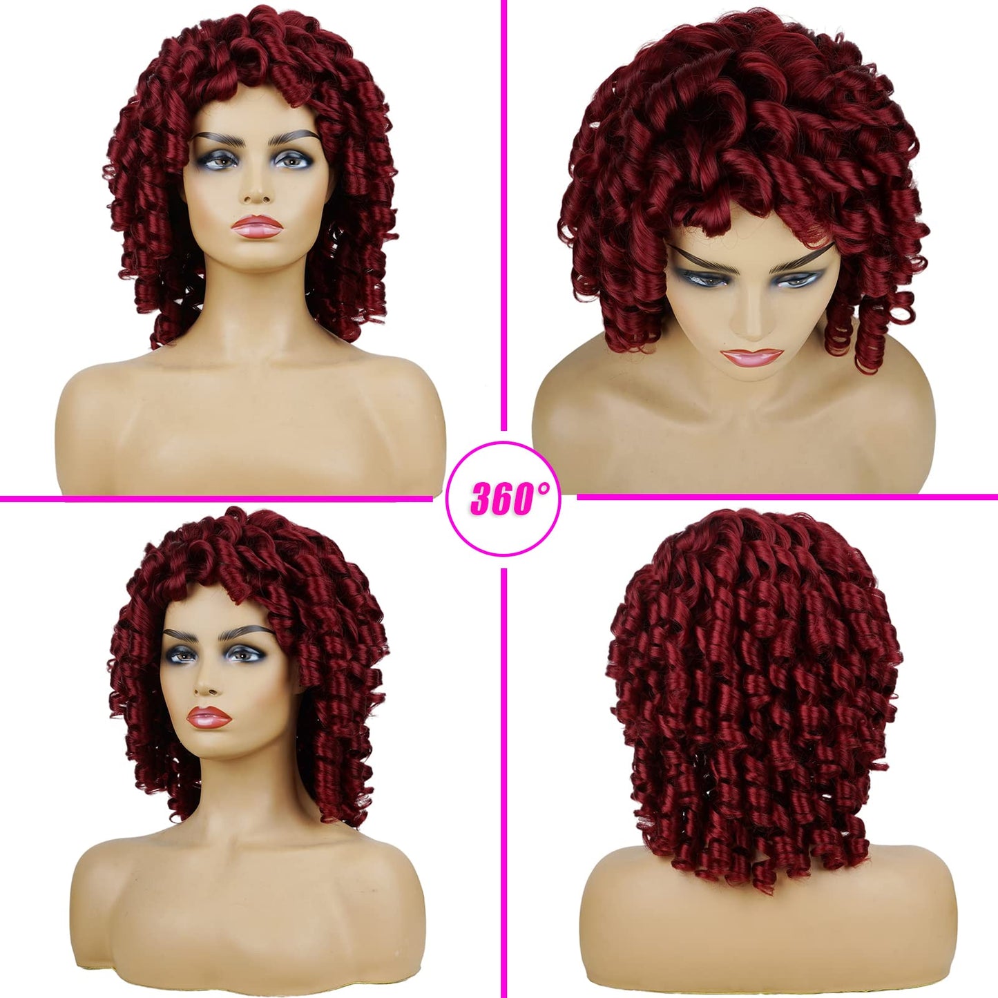Andromeda Gray Short Curly Wig for Black Women, 14-Inch, Synthetic Fiber, Adjustable Cap, Heat Resistant